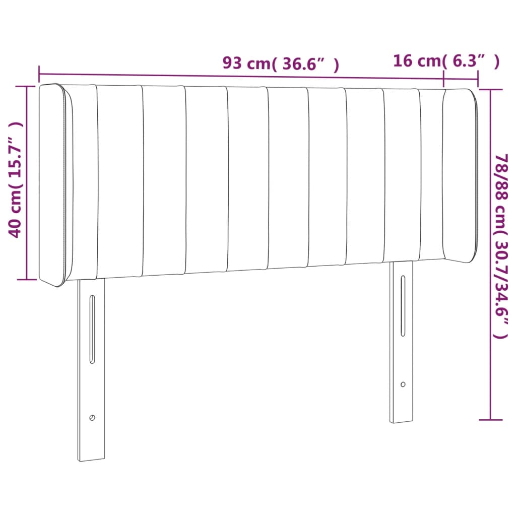 vidaXL Cabecero de tela verde 93x16x78/88 cm