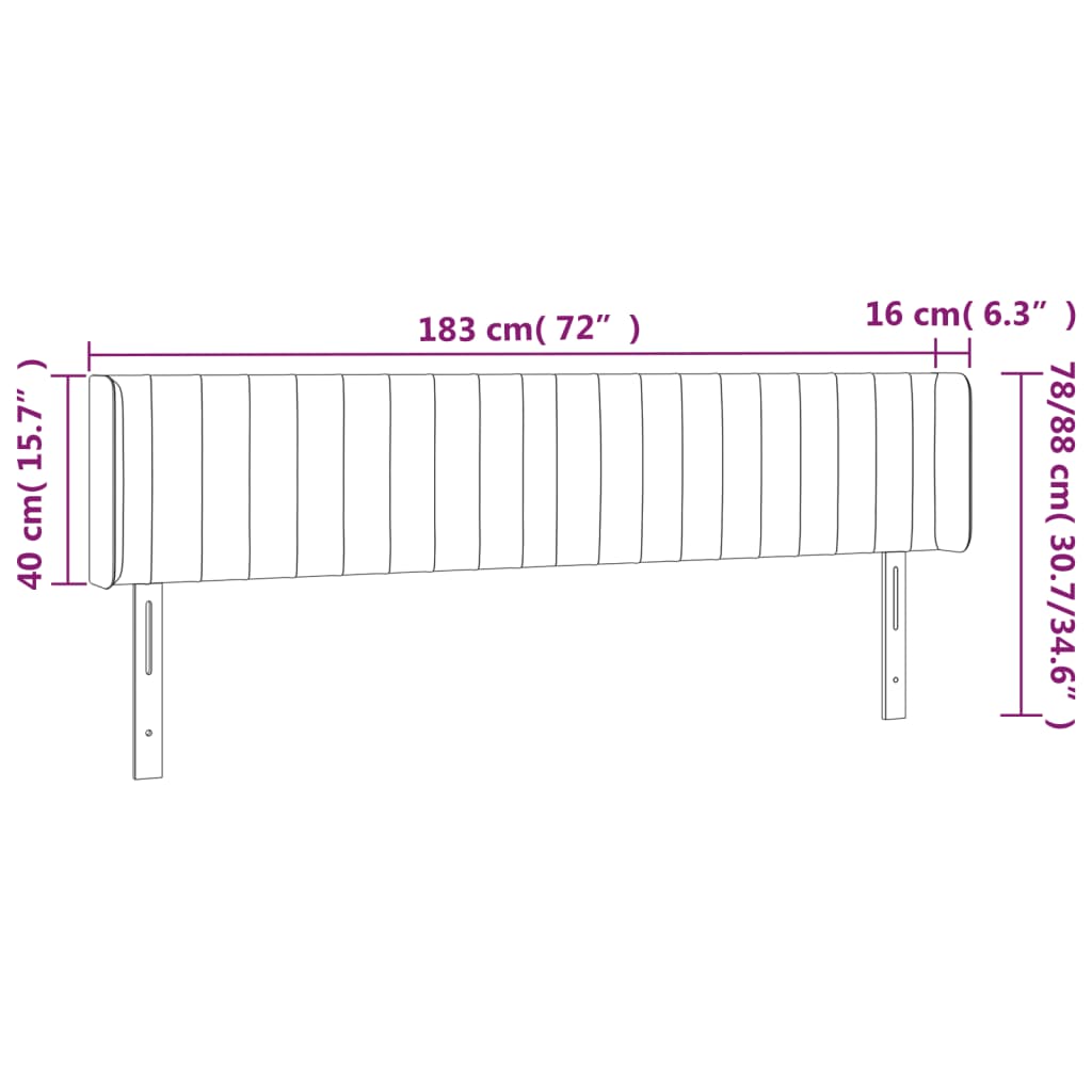 vidaXL Cabecero de tela gris taupe 183x16x78/88 cm