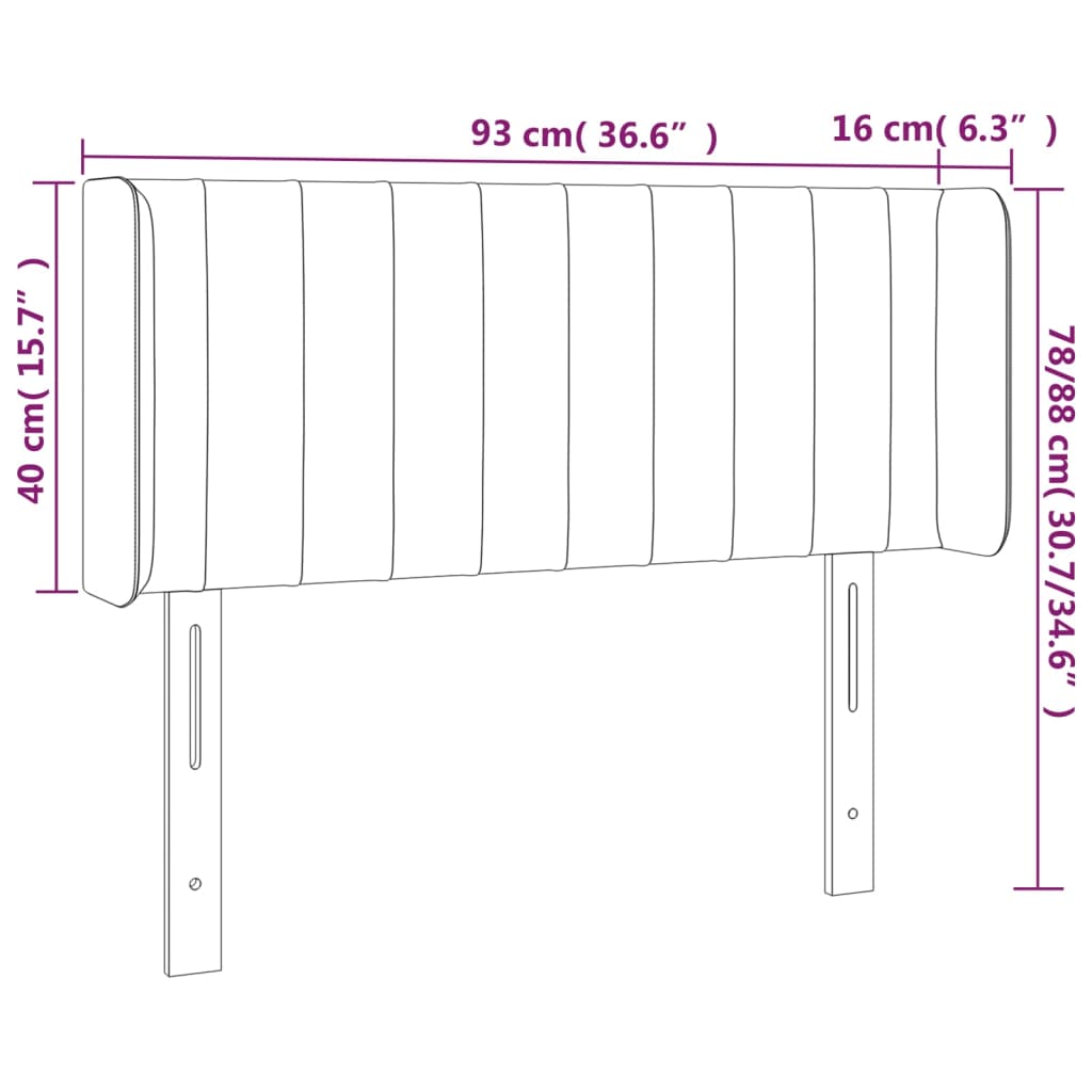 vidaXL Cabecero de terciopelo rosa 93x16x78/88 cm