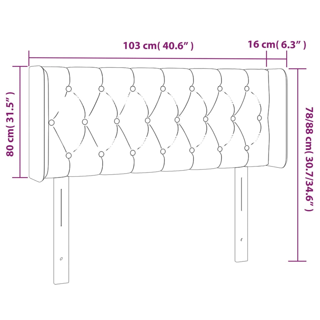 vidaXL Cabecero de tela gris claro 103x16x78/88 cm