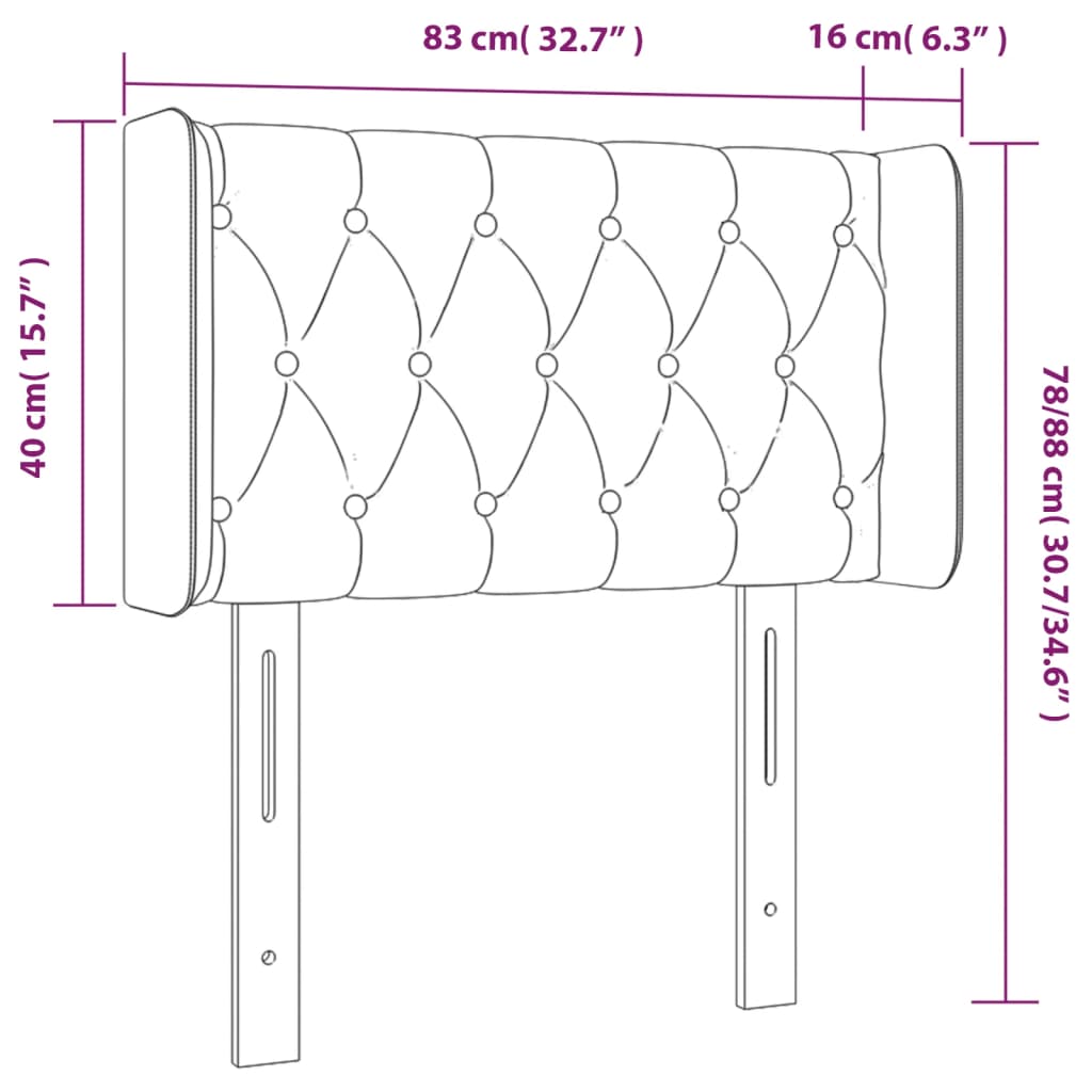 vidaXL Cabecero de terciopelo rosa 83x16x78/88 cm