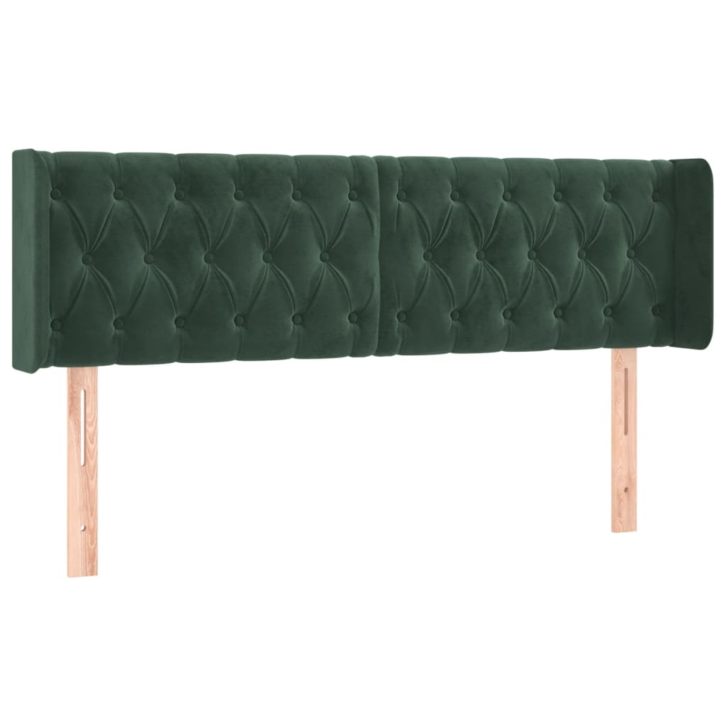 vidaXL Cabecero de terciopelo verde oscuro 147x16x78/88 cm