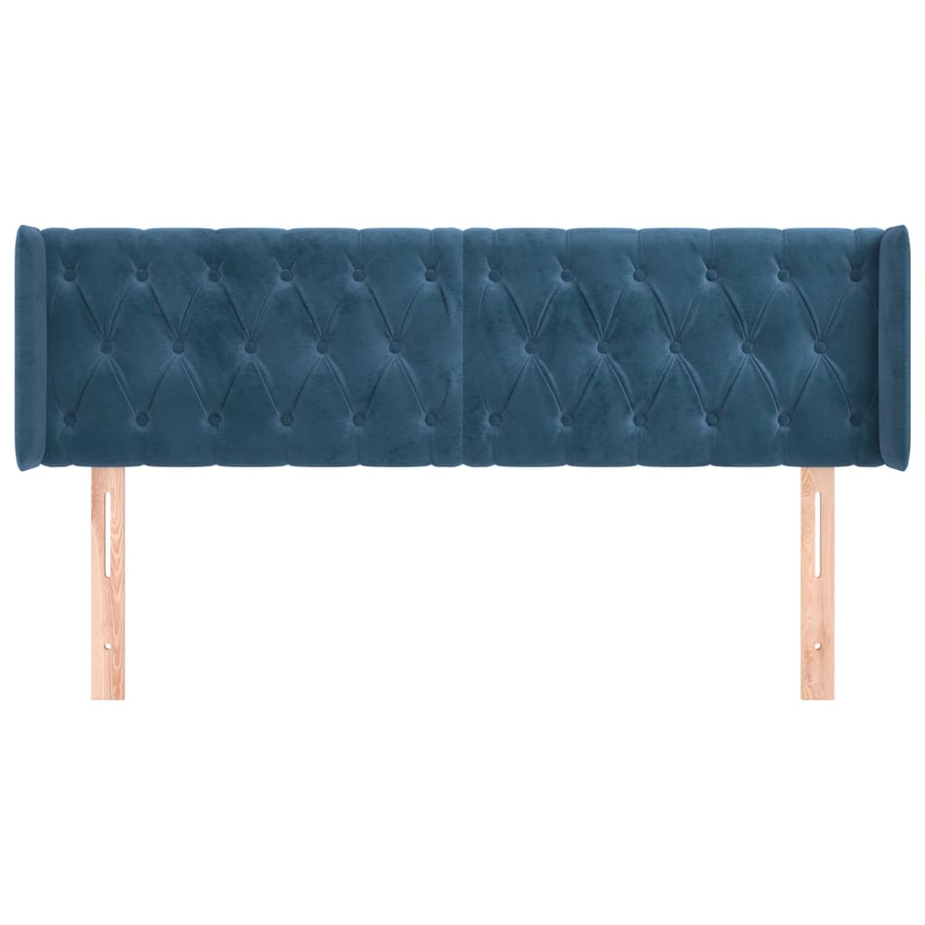 vidaXL Cabecero de terciopelo azul oscuro 163x16x78/88 cm