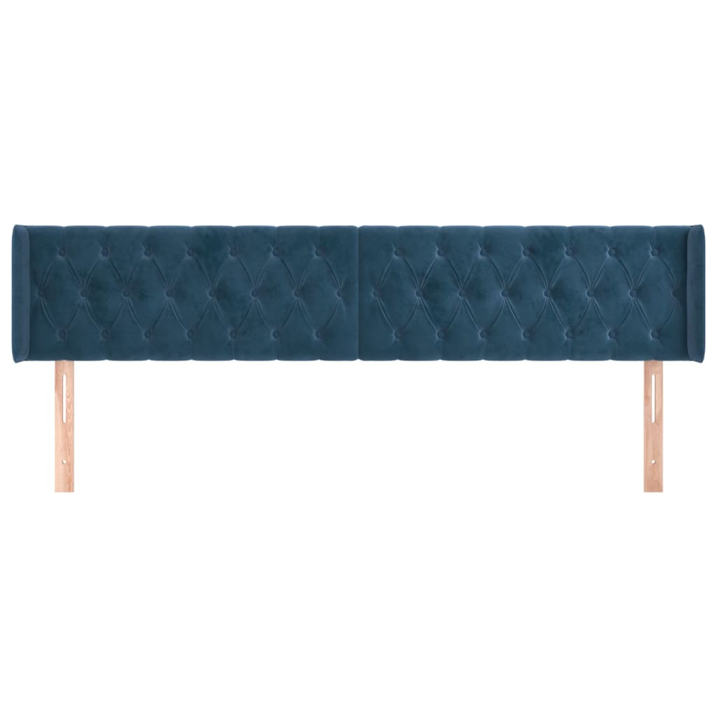 vidaXL Cabecero de terciopelo azul oscuro 183x16x78/88 cm