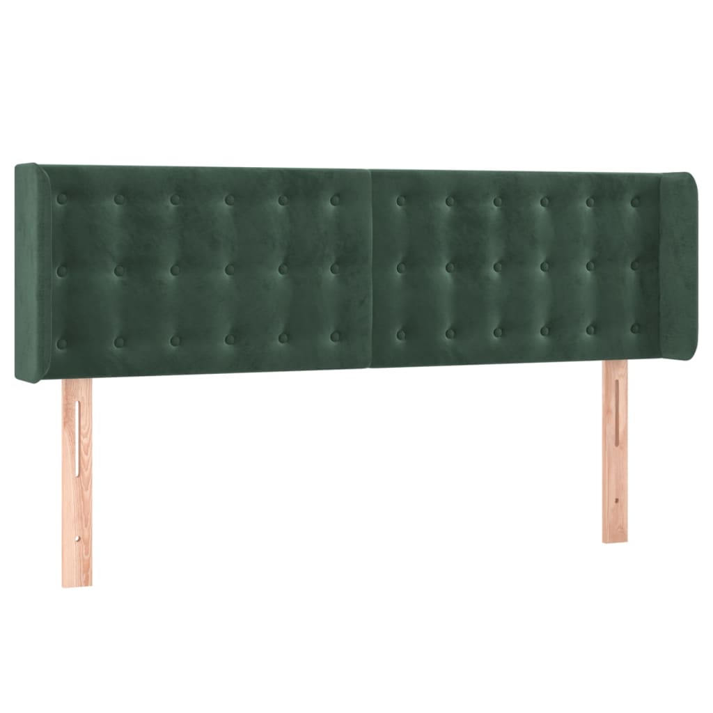 vidaXL Cabecero de terciopelo verde oscuro 147x16x78/88 cm