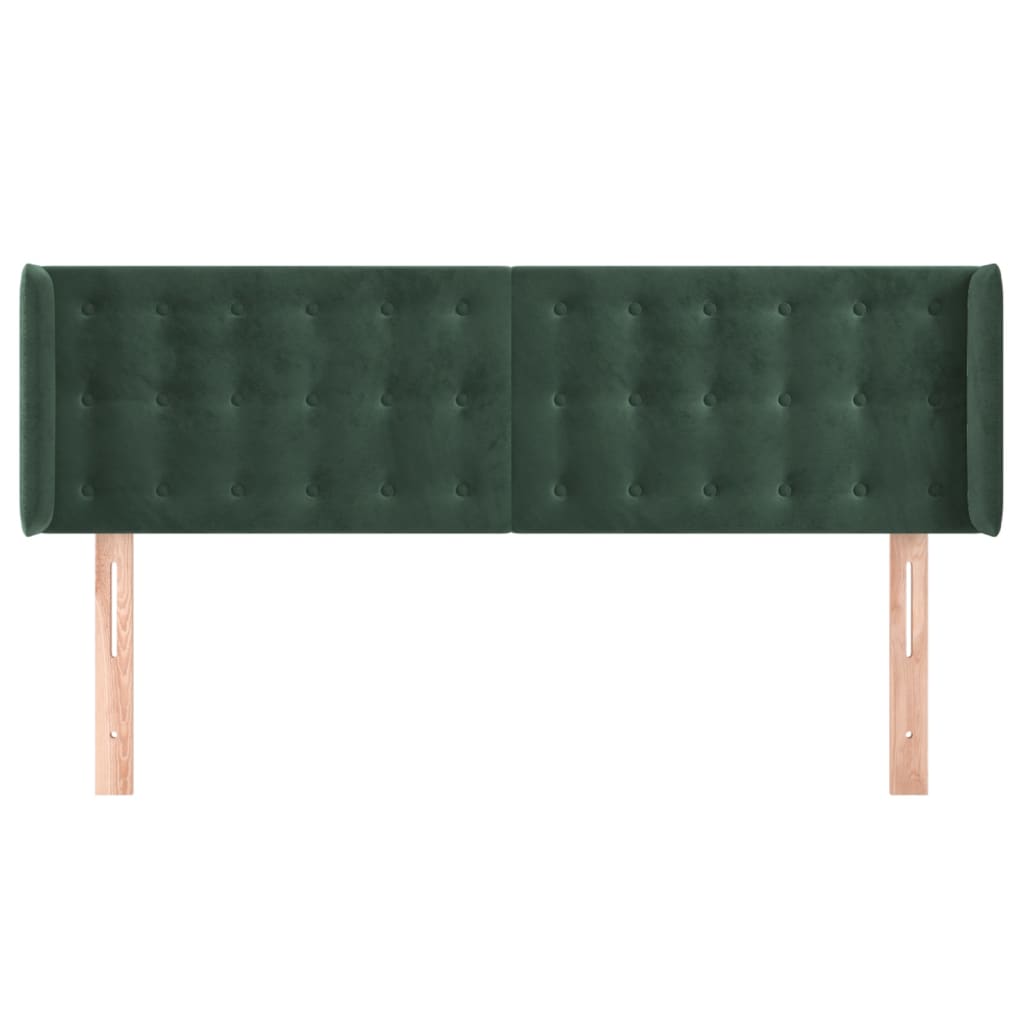 vidaXL Cabecero de terciopelo verde oscuro 147x16x78/88 cm