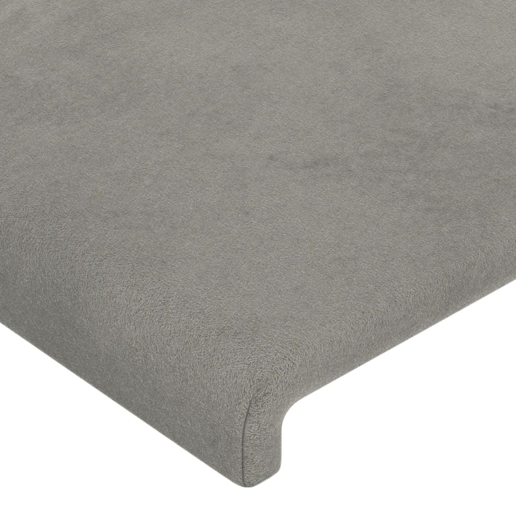 vidaXL Cabecero con orejas de terciopelo gris claro 83x16x118/128 cm