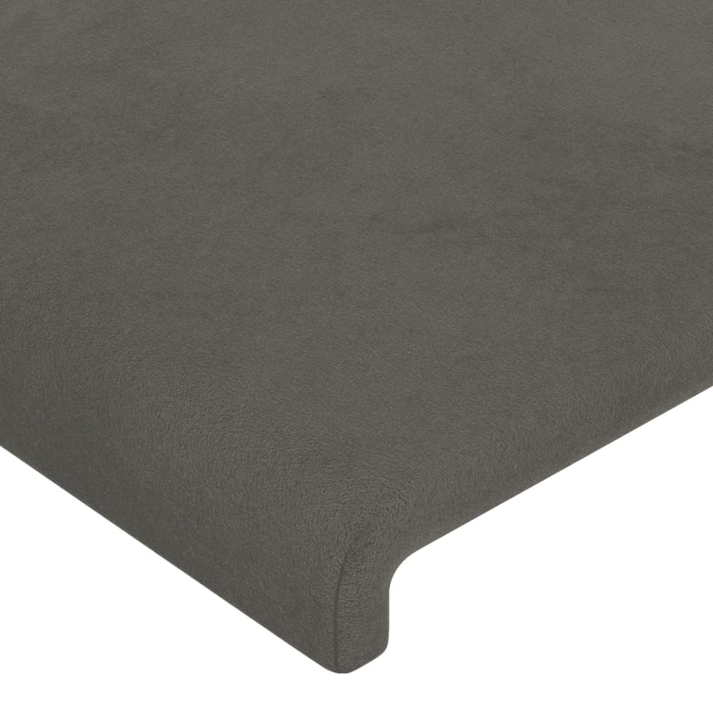 vidaXL Cabecero con orejas de terciopelo gris oscuro 163x16x118/128 cm