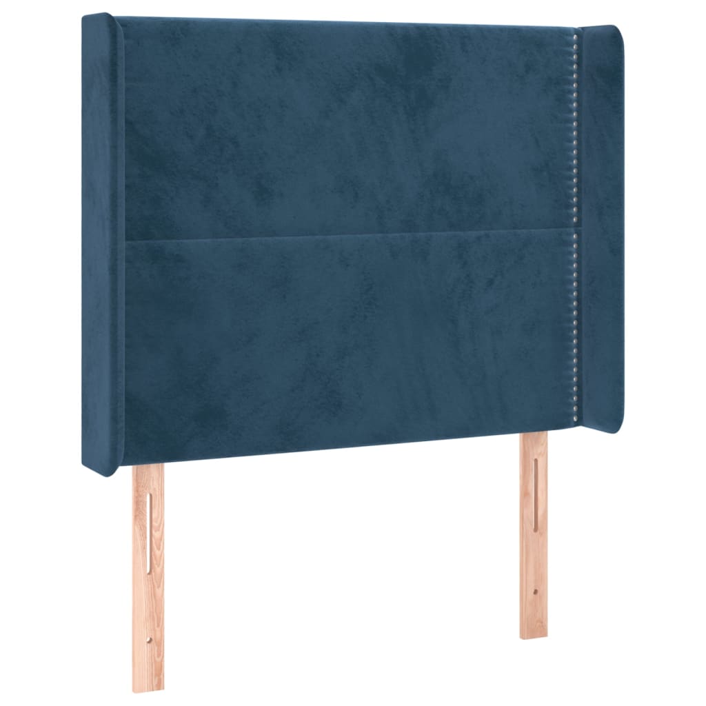 vidaXL Cabecero con orejas de terciopelo azul oscuro 83x16x118/128 cm