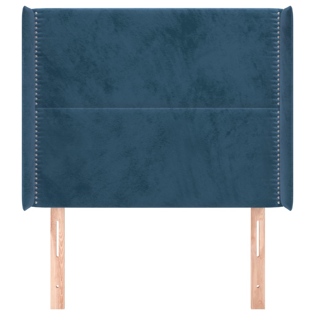 vidaXL Cabecero con orejas de terciopelo azul oscuro 83x16x118/128 cm