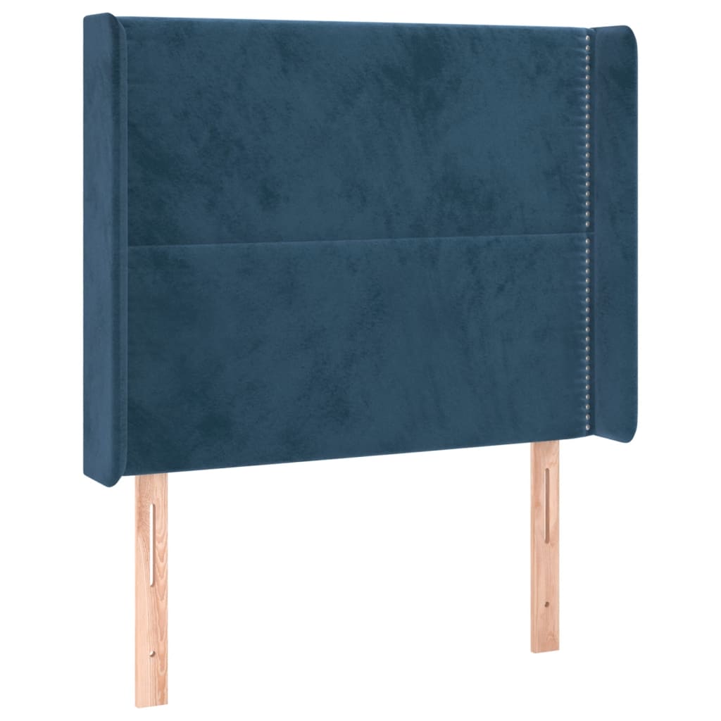 vidaXL Cabecero con orejas de terciopelo azul oscuro 93x16x118/128 cm