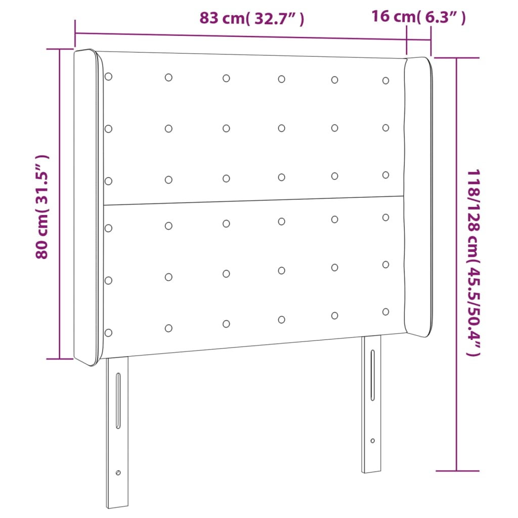 vidaXL Cabecero con orejas de tela gris claro 83x16x118/128 cm