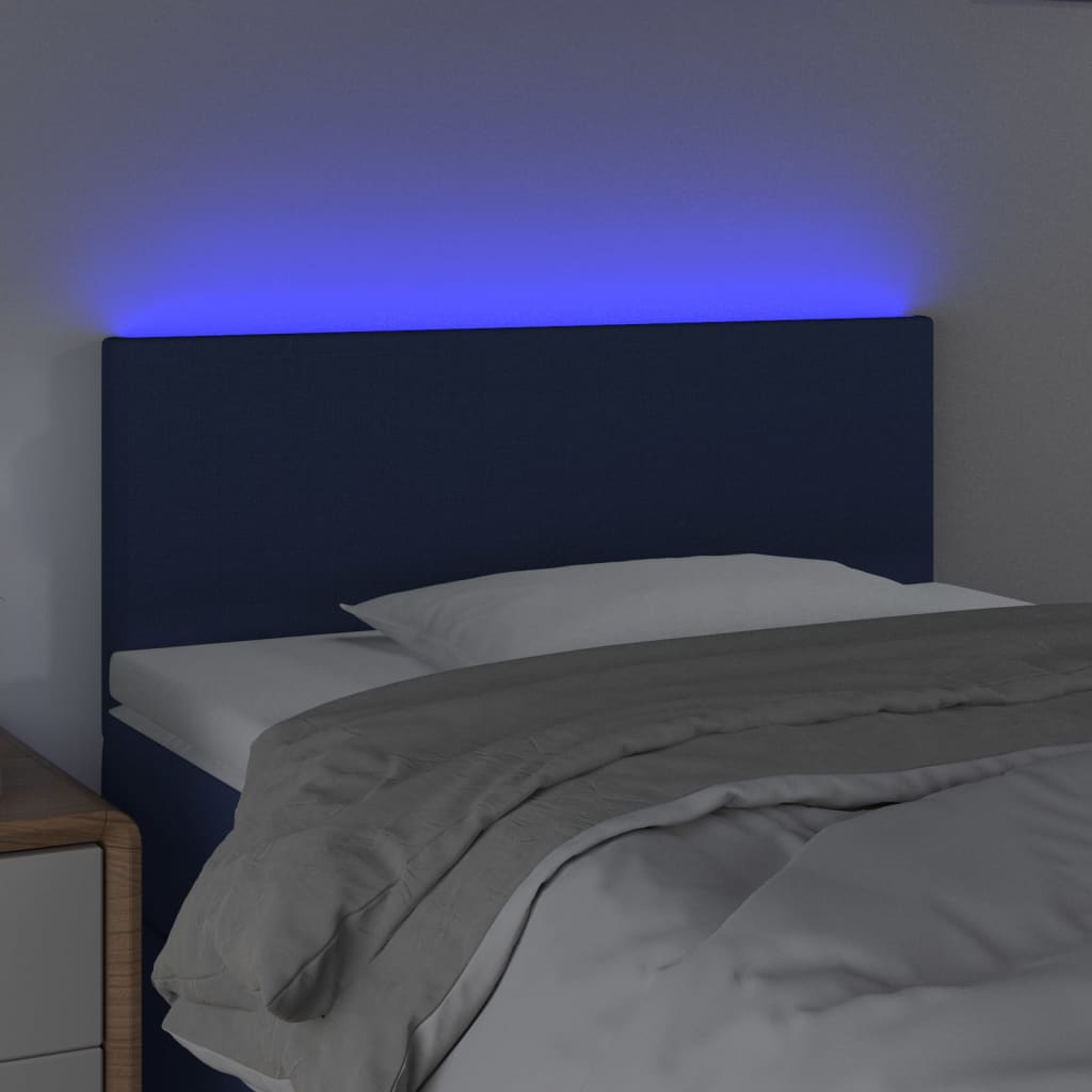 vidaXL Cabecero con LED de tela azul 90x5x78/88 cm