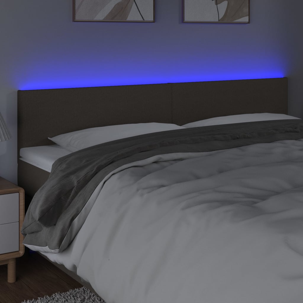 vidaXL Cabecero con LED de tela gris taupe 180x5x78/88 cm