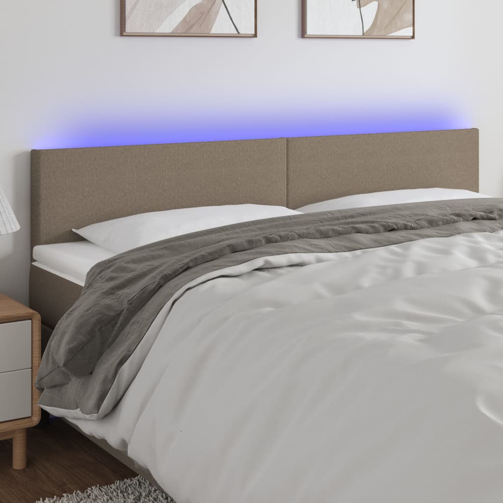 vidaXL Cabecero con LED de tela gris taupe 180x5x78/88 cm