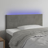 vidaXL Cabecero con LED de terciopelo gris claro 90x5x78/88 cm