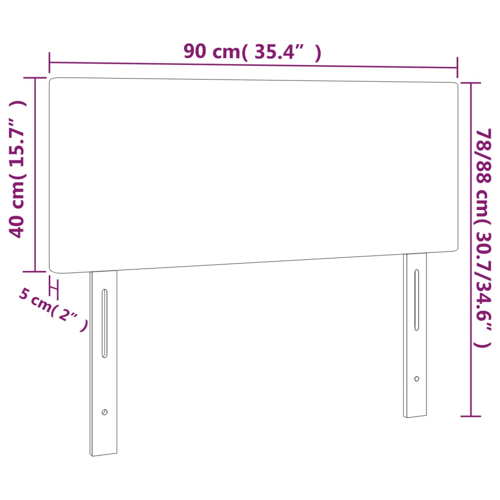 vidaXL Cabecero con LED de terciopelo rosa 90x5x78/88 cm