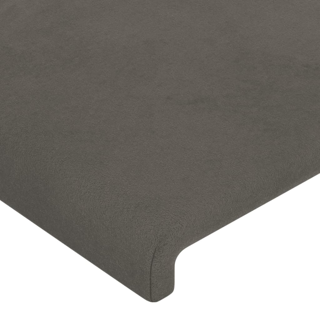 vidaXL Cabecero con LED de terciopelo gris oscuro 100x5x78/88 cm