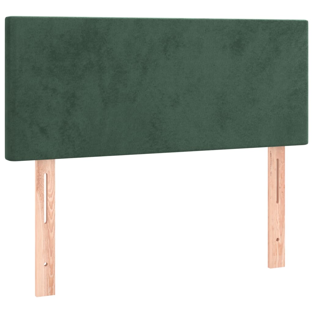 vidaXL Cabecero con LED de terciopelo verde oscuro 100x5x78/88 cm