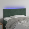 vidaXL Cabecero con LED de terciopelo verde oscuro 100x5x78/88 cm