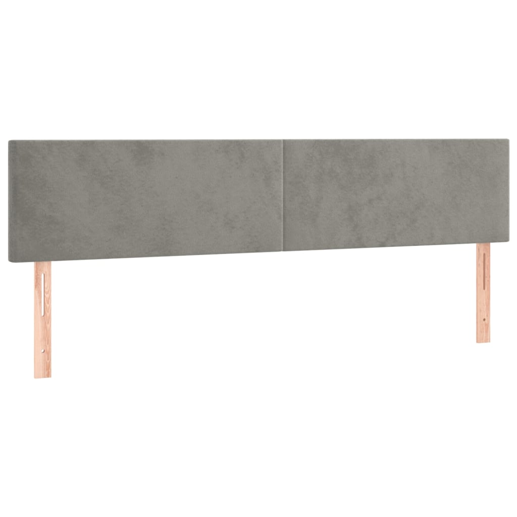 vidaXL Cabecero con LED de terciopelo gris claro 160x5x78/88 cm