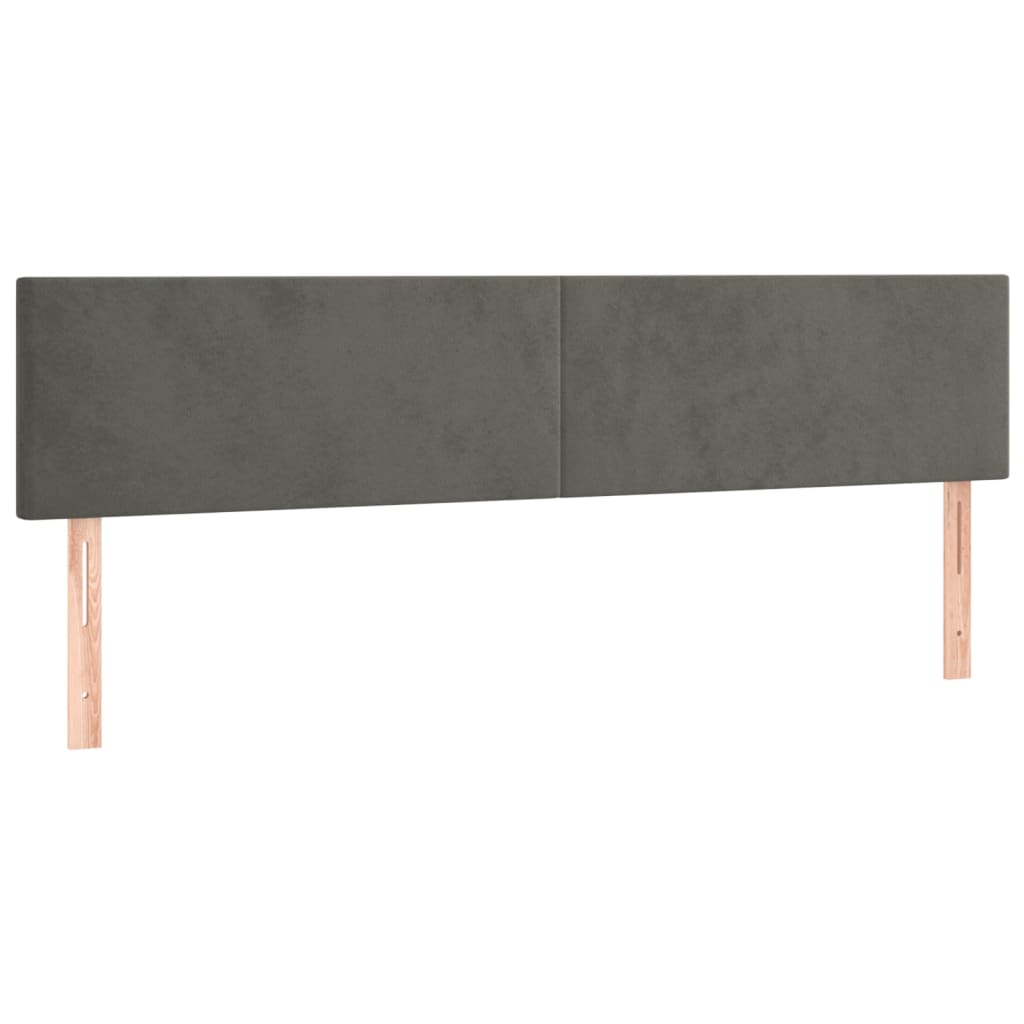 vidaXL Cabecero con LED de terciopelo gris oscuro 160x5x78/88 cm