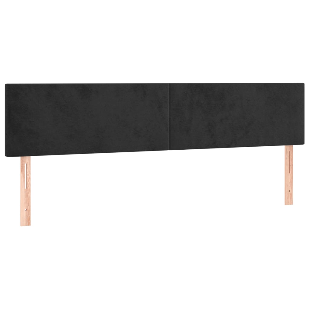 vidaXL Cabecero con LED de terciopelo negro 160x5x78/88 cm