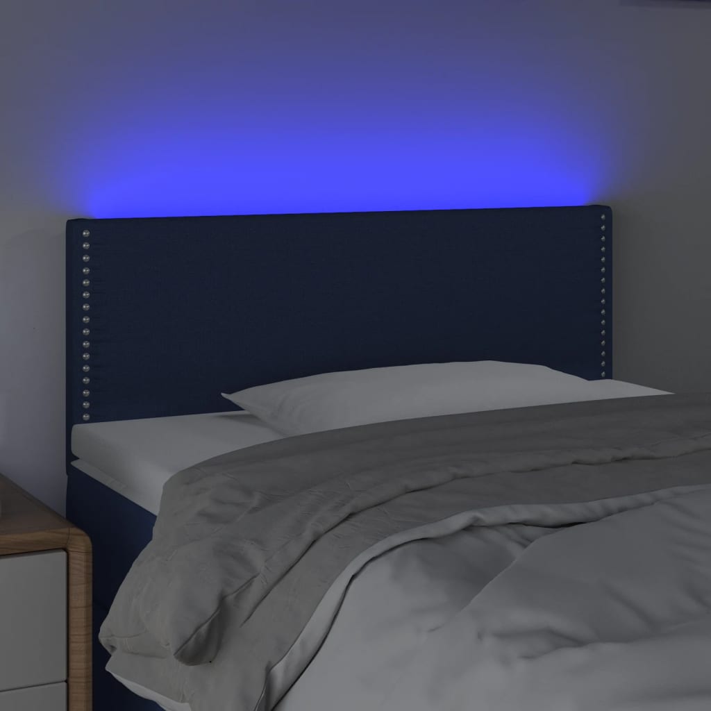 vidaXL Cabecero con LED de tela azul 80x5x78/88 cm