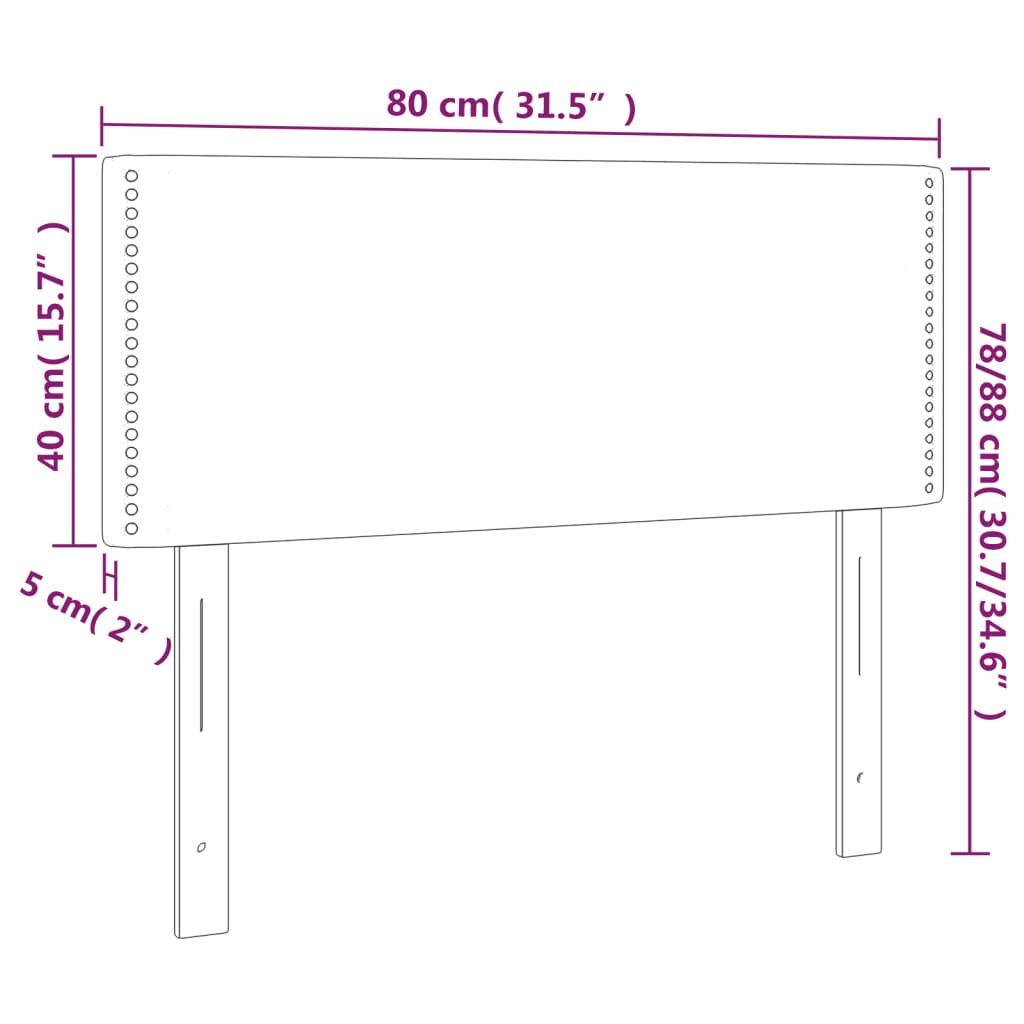 vidaXL Cabecero con LED de tela azul 80x5x78/88 cm