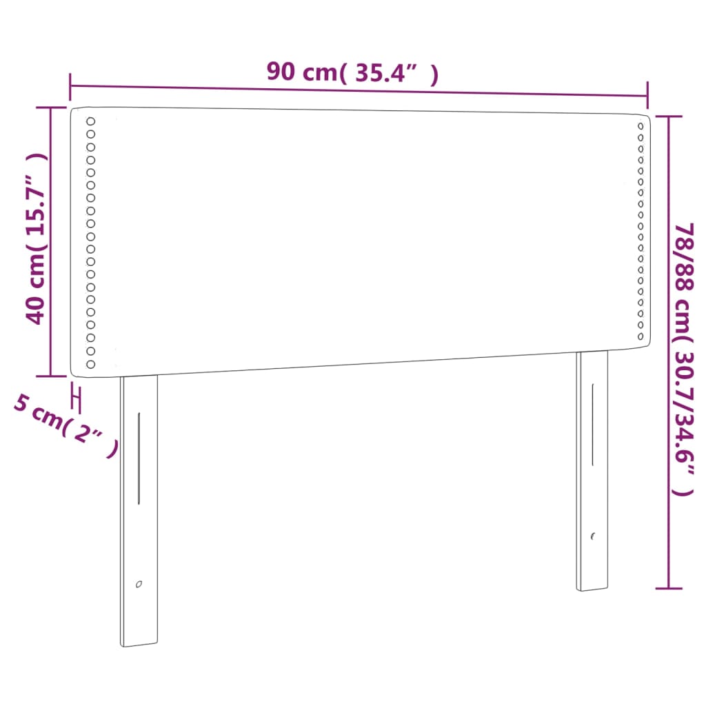 vidaXL Cabecero con LED de tela azul 90x5x78/88 cm