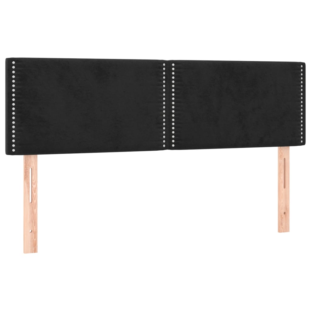 vidaXL Cabecero con LED de terciopelo negro 144x5x78/88 cm