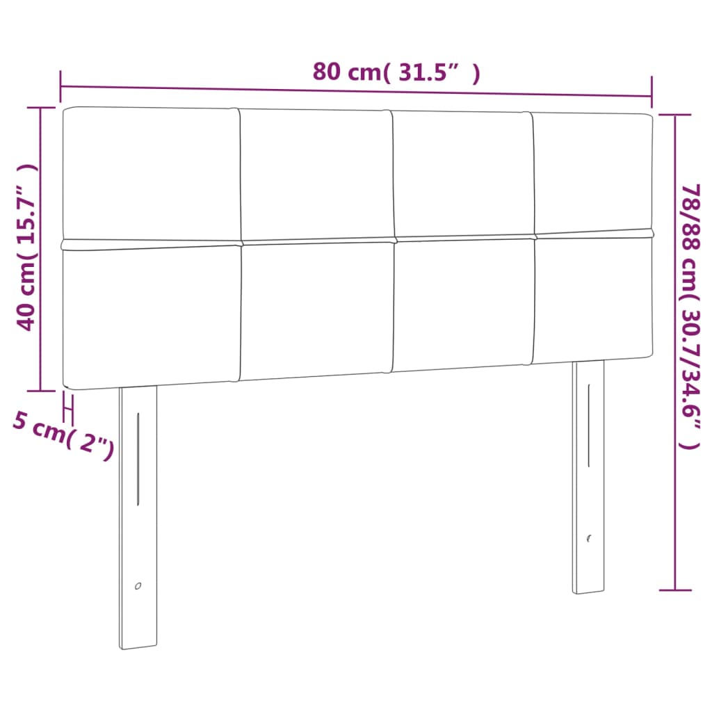 vidaXL Cabecero con LED de tela azul 80x5x78/88 cm