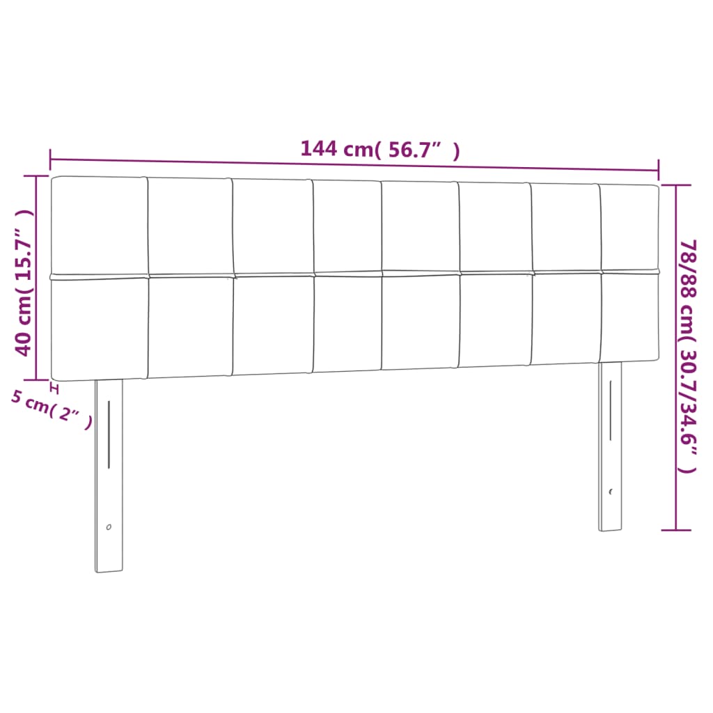 vidaXL Cabecero con LED de tela azul 144x5x78/88 cm