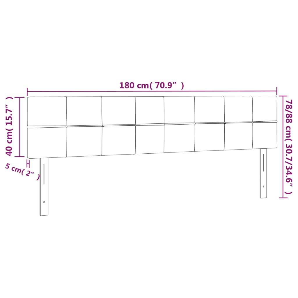 vidaXL Cabecero con LED de tela azul 180x5x78/88 cm