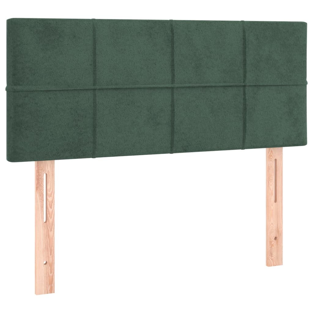 vidaXL Cabecero con LED de terciopelo verde oscuro 90x5x78/88 cm