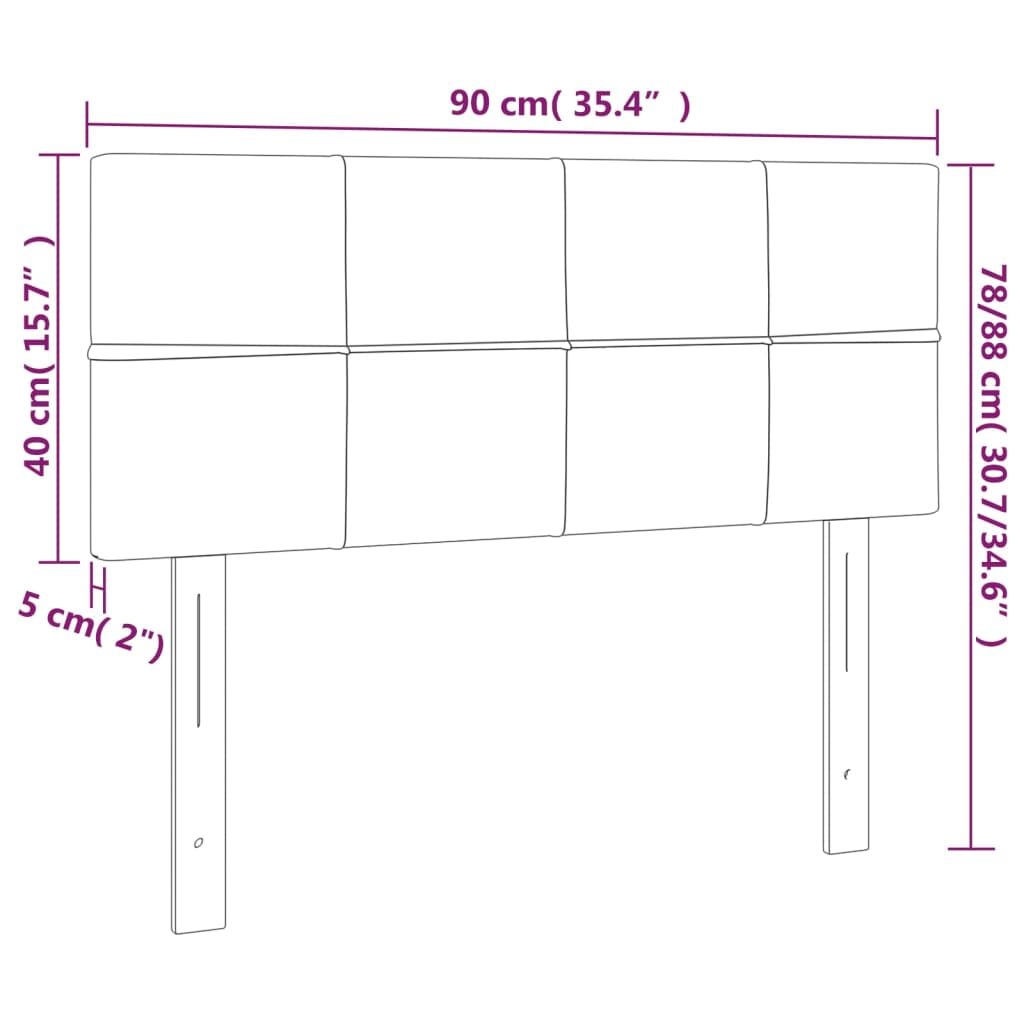 vidaXL Cabecero con LED de terciopelo azul oscuro 90x5x78/88 cm