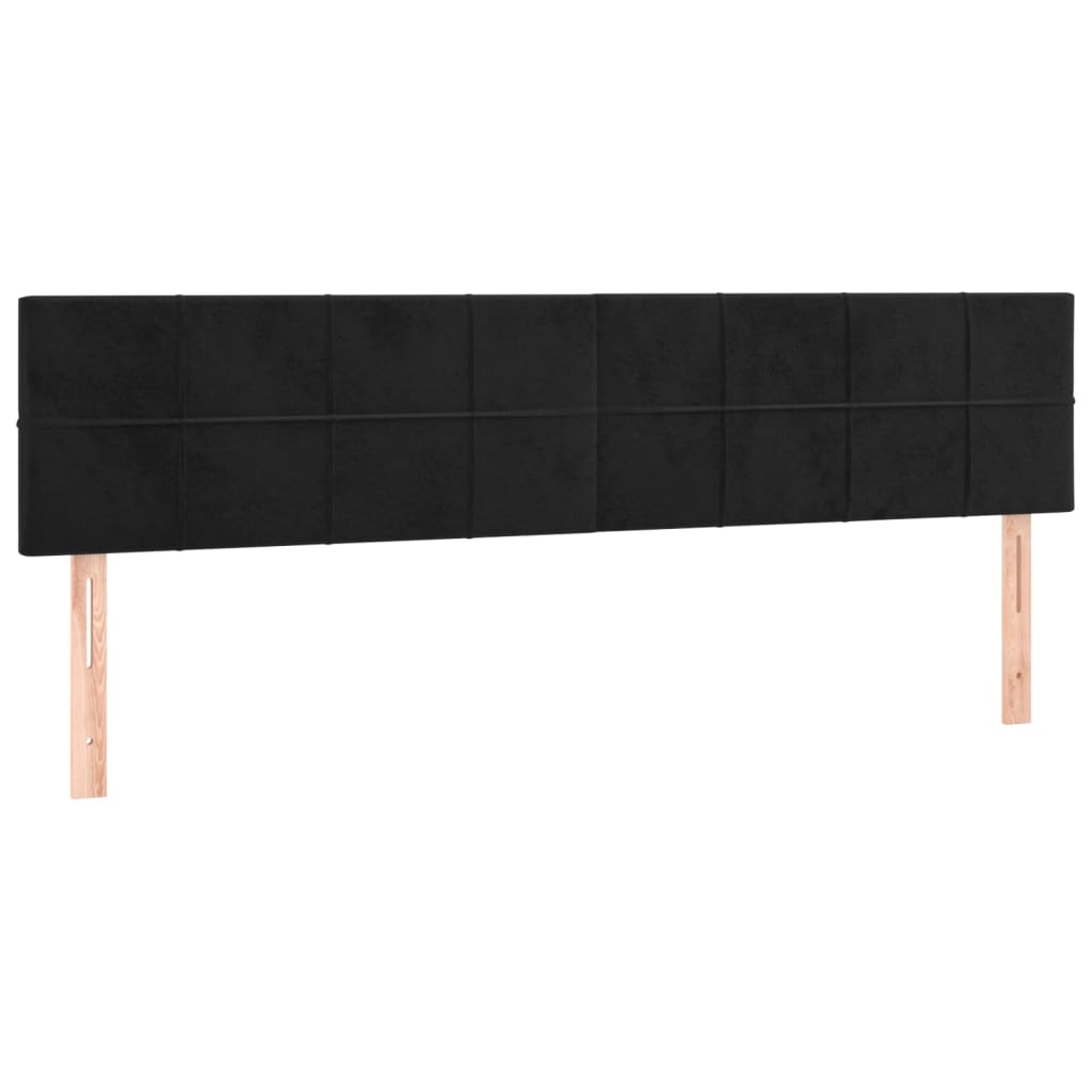 vidaXL Cabecero con LED de terciopelo negro 160x5x78/88 cm