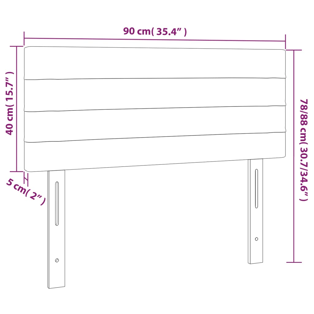 vidaXL Cabecero con LED de terciopelo gris claro 90x5x78/88 cm