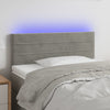 vidaXL Cabecero con LED de terciopelo gris claro 90x5x78/88 cm