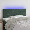 vidaXL Cabecero con LED de terciopelo verde oscuro 100x5x78/88 cm