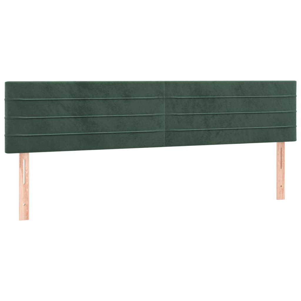 vidaXL Cabecero con LED de terciopelo verde oscuro 180x5x78/88 cm