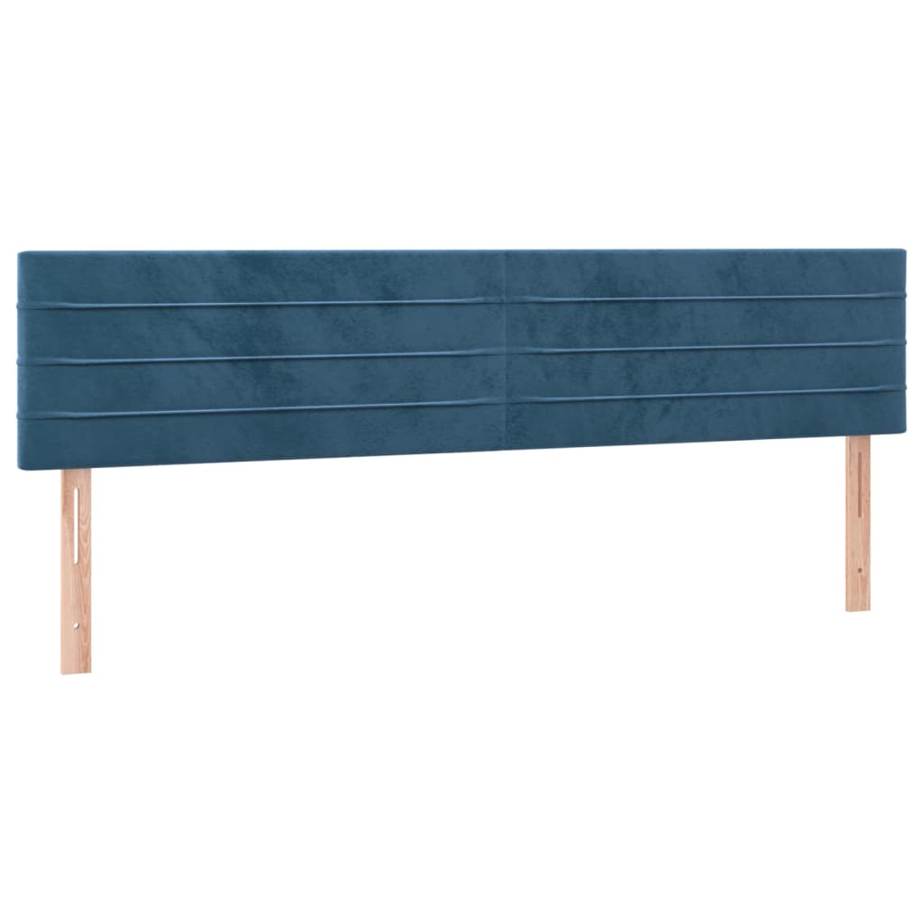 vidaXL Cabecero con LED de terciopelo azul oscuro 180x5x78/88 cm