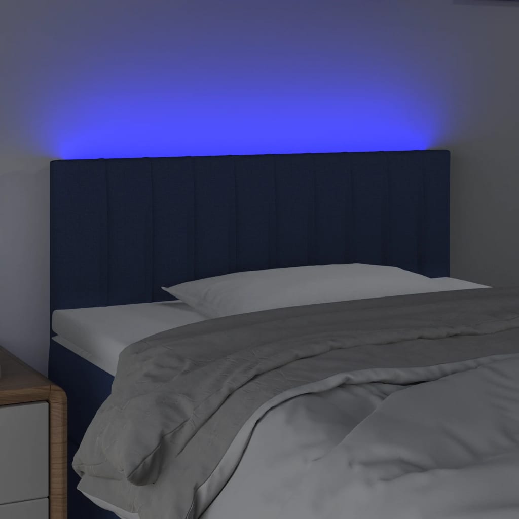 vidaXL Cabecero con LED de tela azul 90x5x78/88 cm