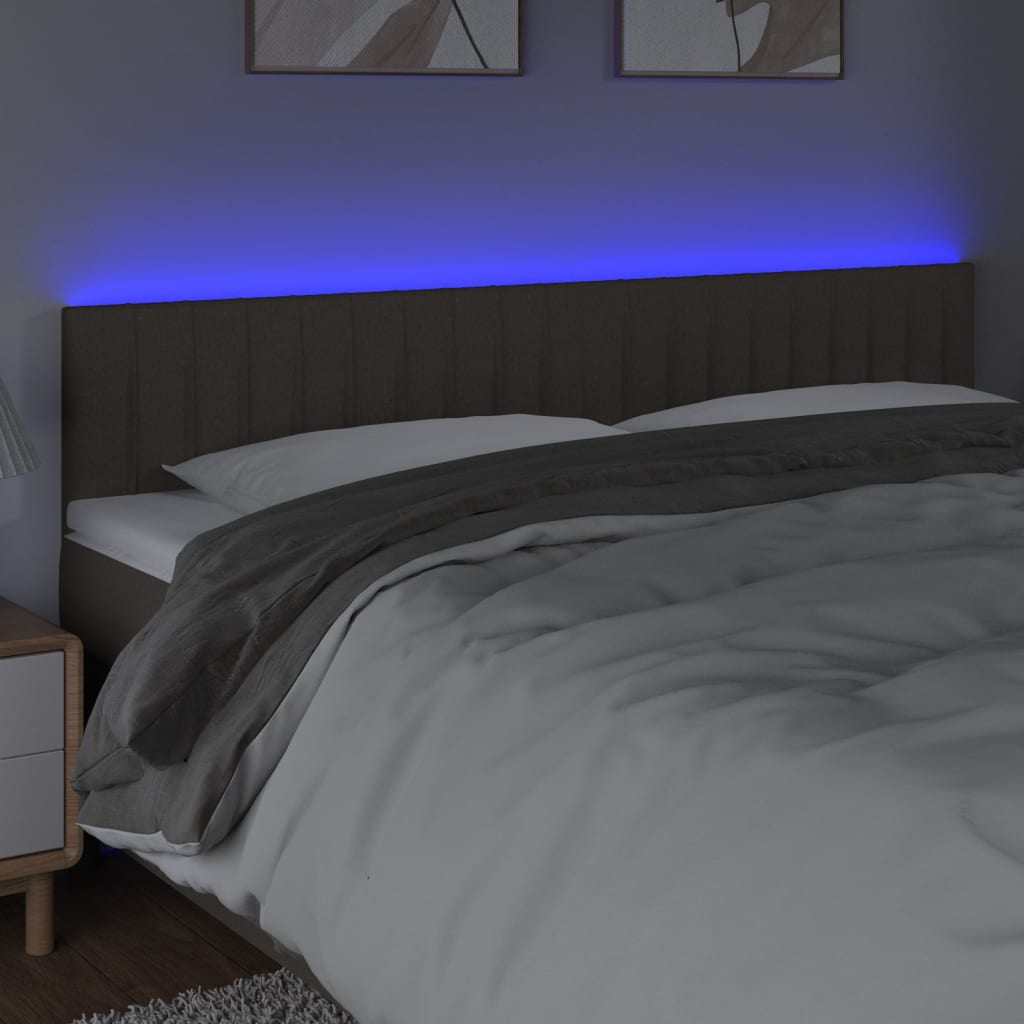 vidaXL Cabecero con LED de tela gris taupe 160x5x78/88 cm