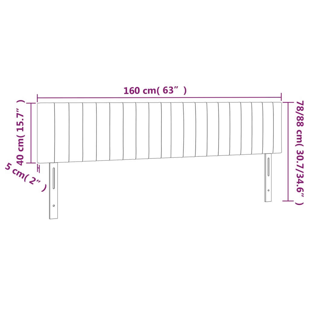 vidaXL Cabecero con LED de tela azul 160x5x78/88 cm