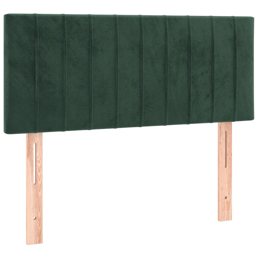 vidaXL Cabecero con LED de terciopelo verde oscuro 90x5x78/88 cm