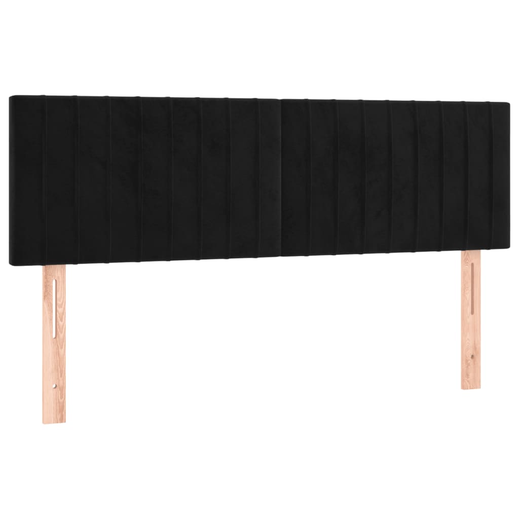 vidaXL Cabecero con LED de terciopelo negro 144x5x78/88 cm