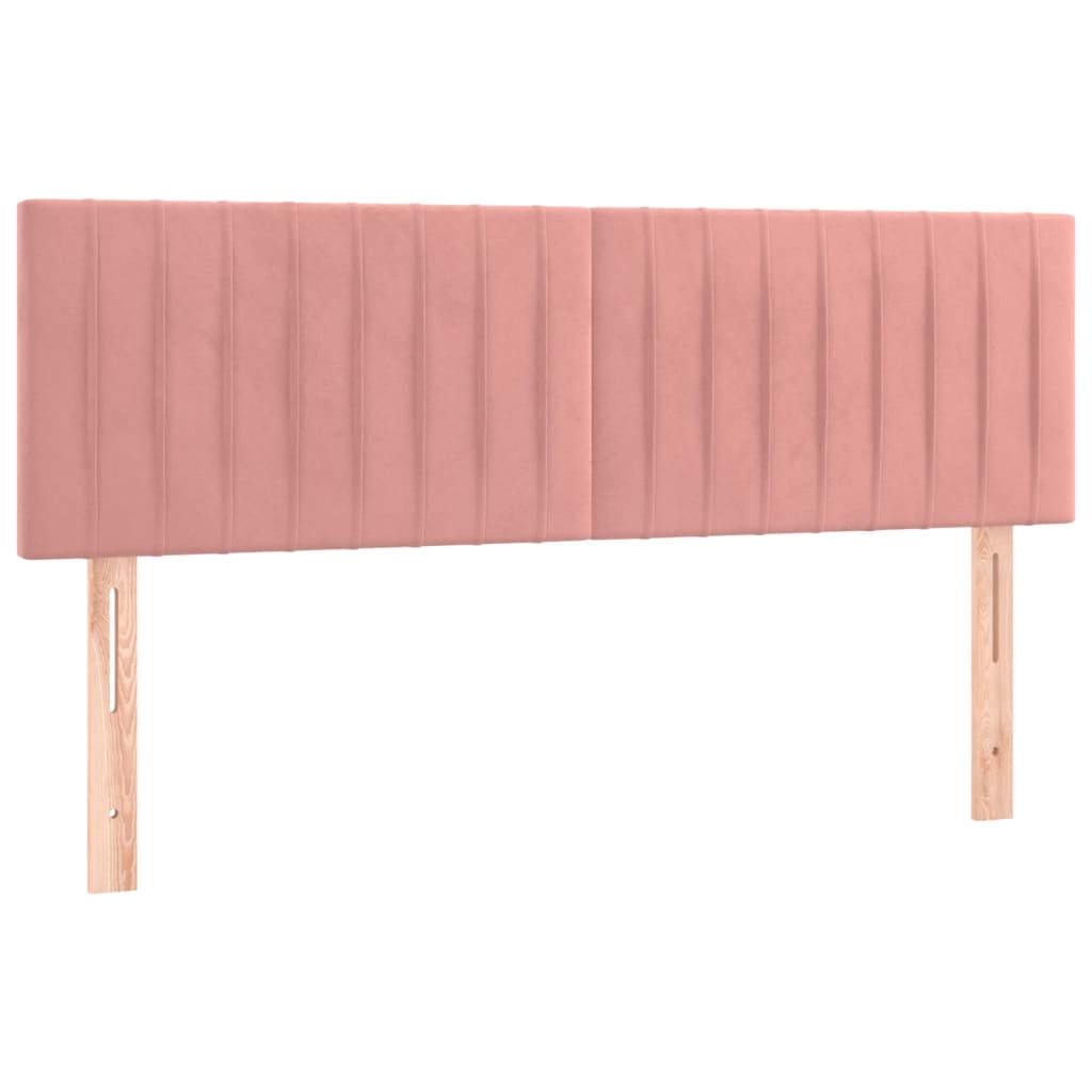 vidaXL Cabecero con LED de terciopelo rosa 144x5x78/88 cm