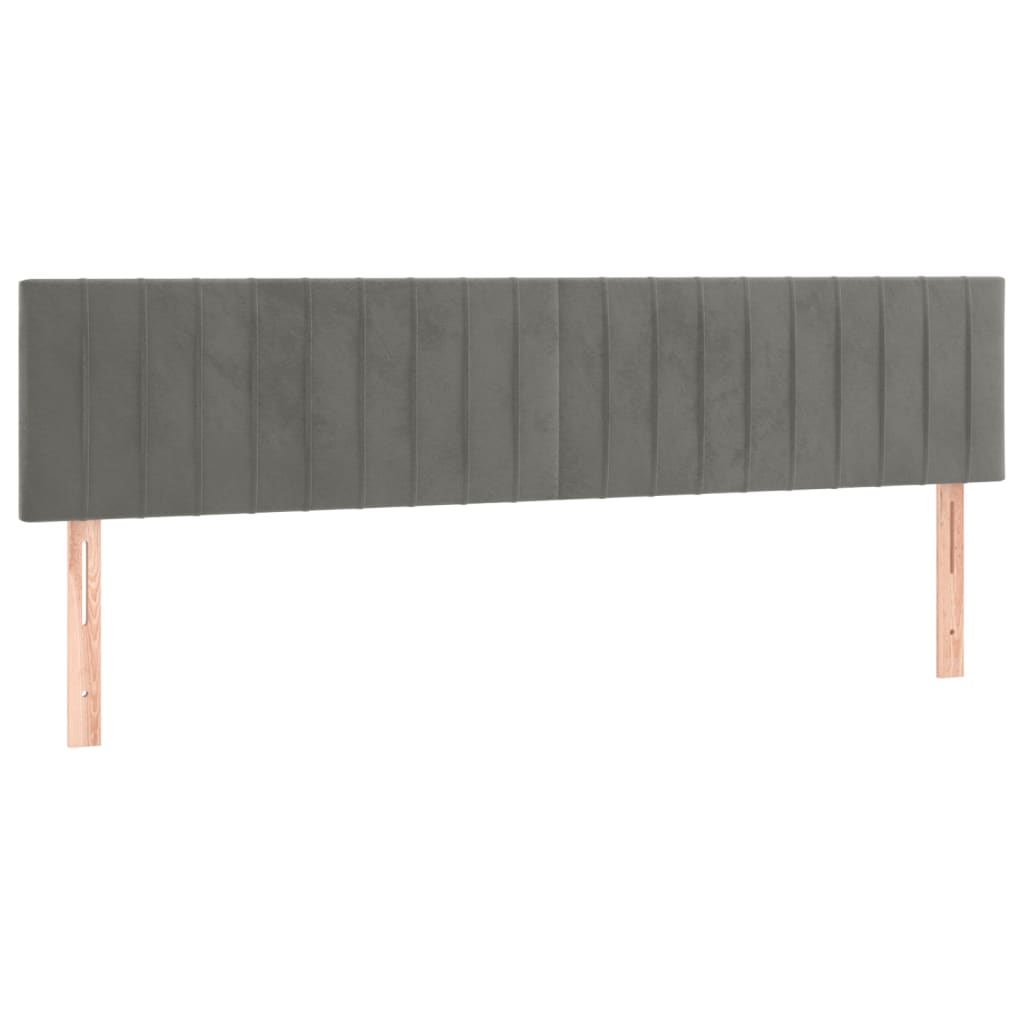 vidaXL Cabecero con LED de terciopelo gris claro 160x5x78/88 cm