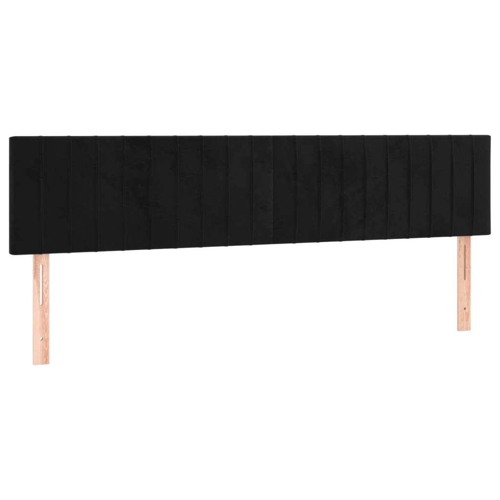 vidaXL Cabecero con LED de terciopelo negro 160x5x78/88 cm